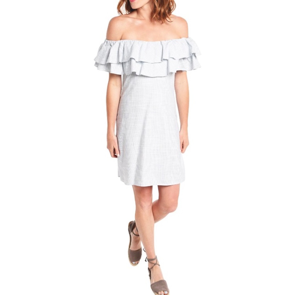 Julie brown off the shoulder dress